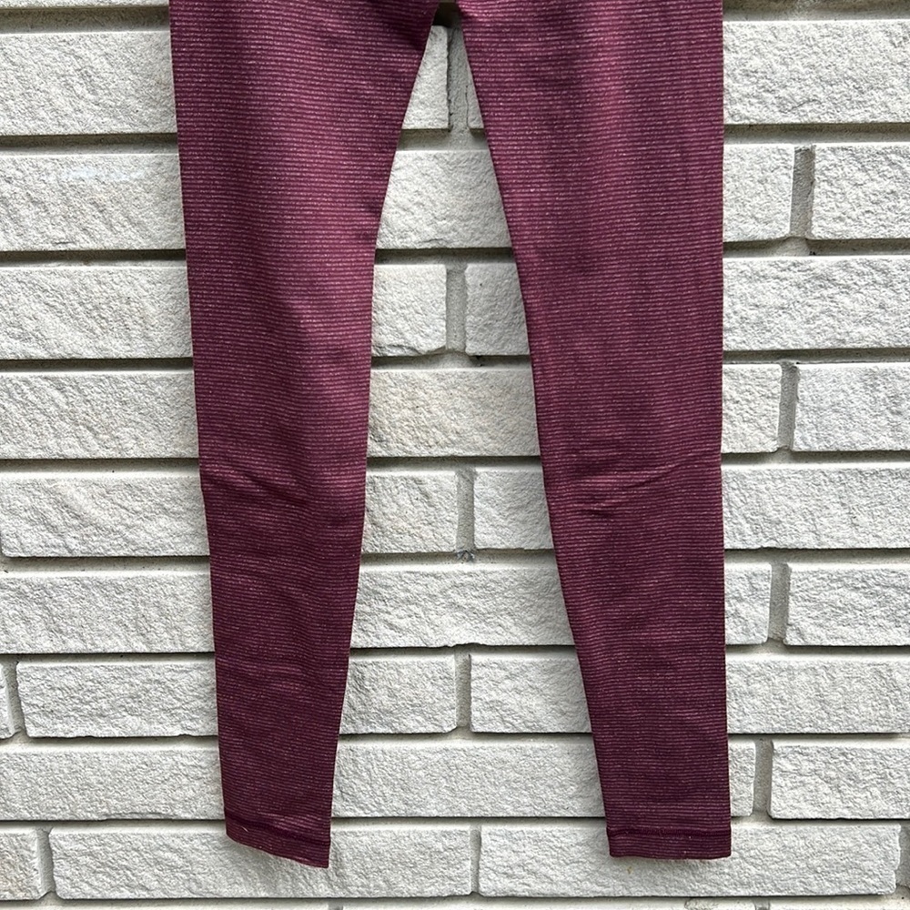 Lululemon Wunder Under Tonka Stripe Bordeaux Drama/Bordeaux Drama Size 2 - Picture 11 of 12